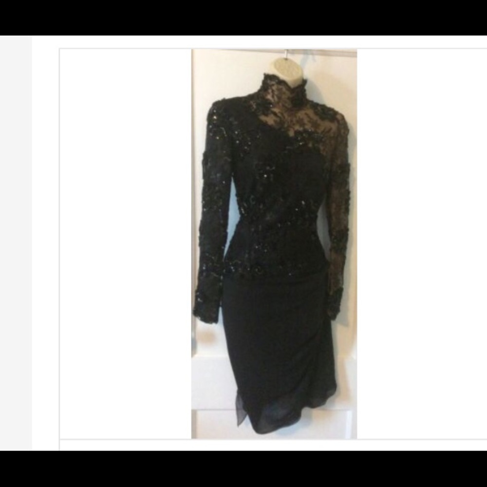 Lace/Sequin Silk 1970’s PAUL-LOUIS ORRIER Dress